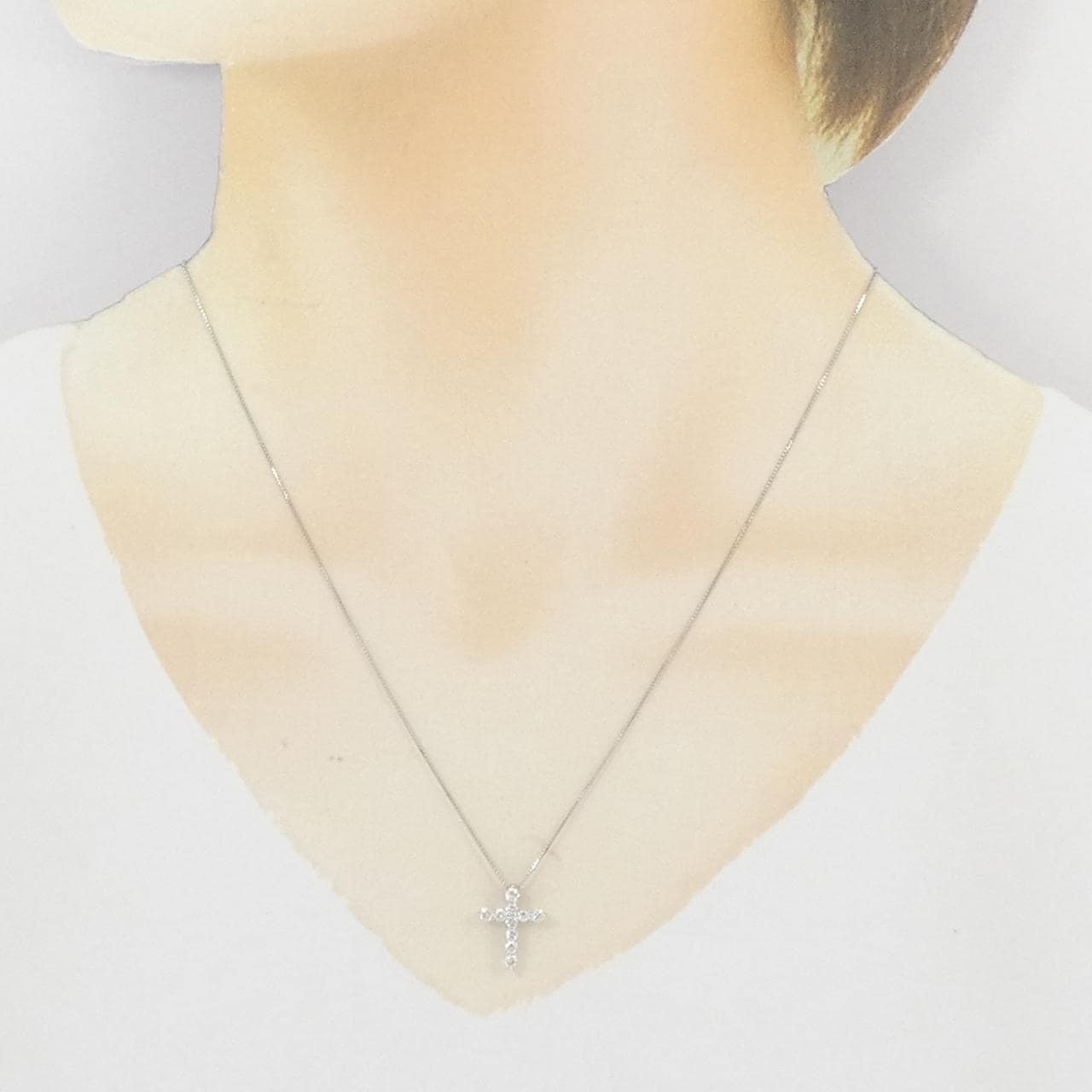 PT900/PT850 クロス ダイヤモンド ネックレス 0.31CT