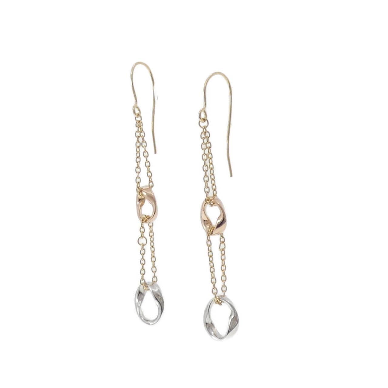 K18スリーカラー ピアス