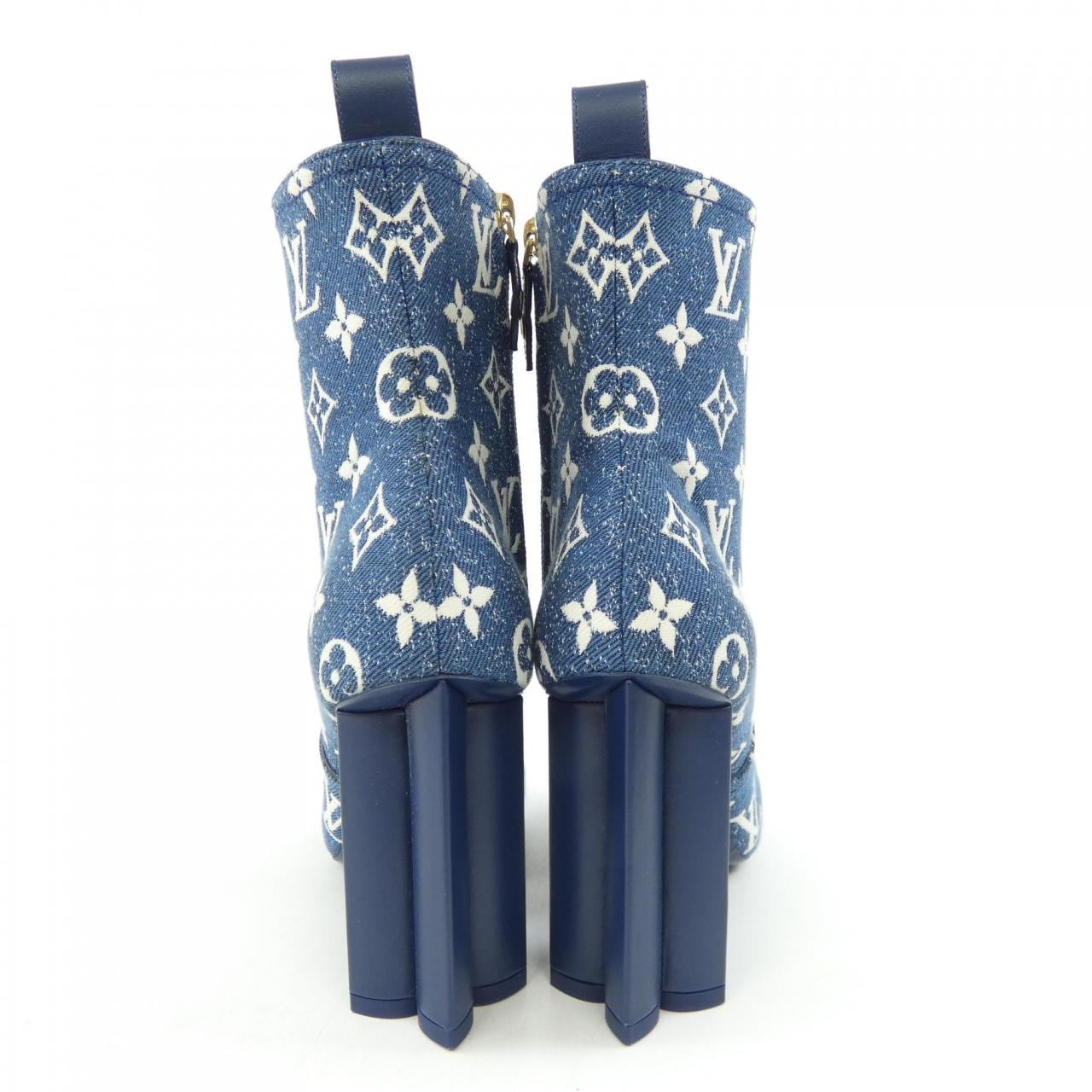 ルイヴィトン LOUIS VUITTON モノグラムデニム シルエットライン アンクルブーツ ブーツ