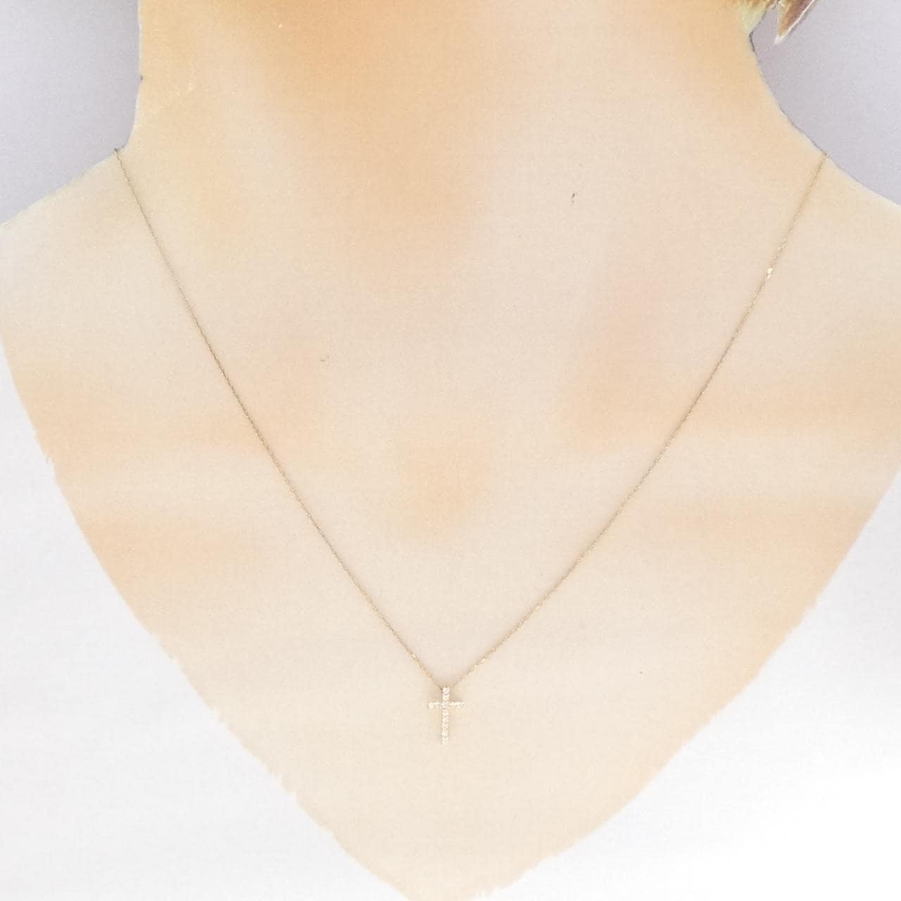 スタージュエリー クロス ダイヤモンド ネックレス 0.03CT