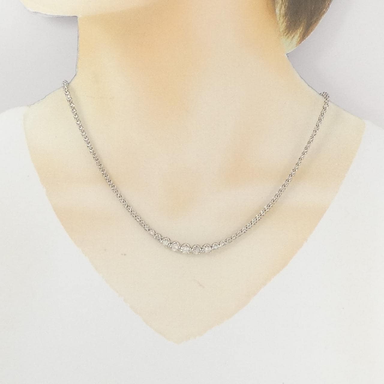 K18WG ダイヤモンド ネックレス 5.00CT
