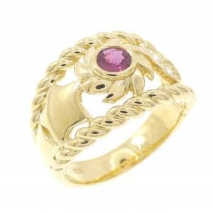 K18YG ルビー リング 0.23CT
