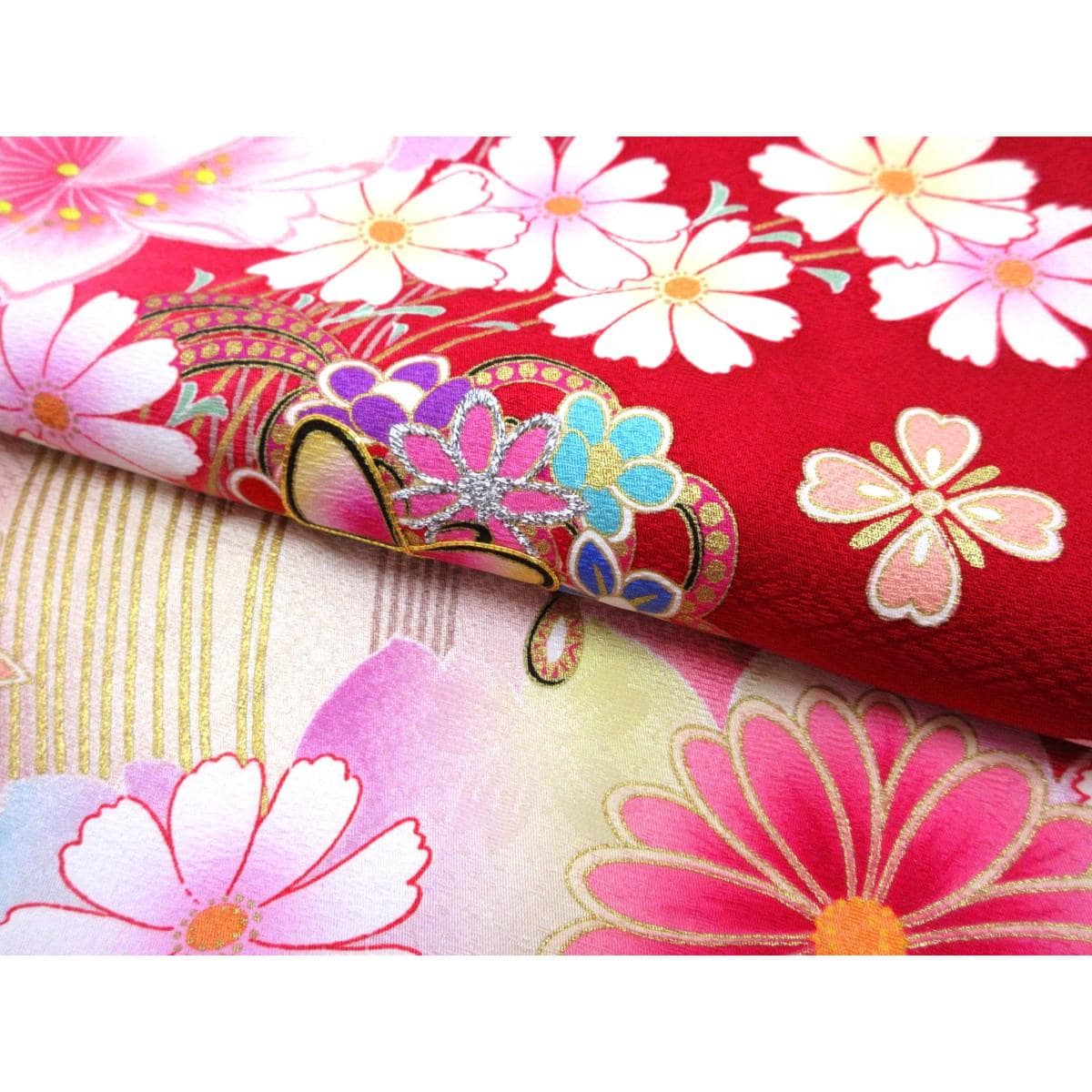 振袖　友禅金彩加工　刺繍入りボカシ染