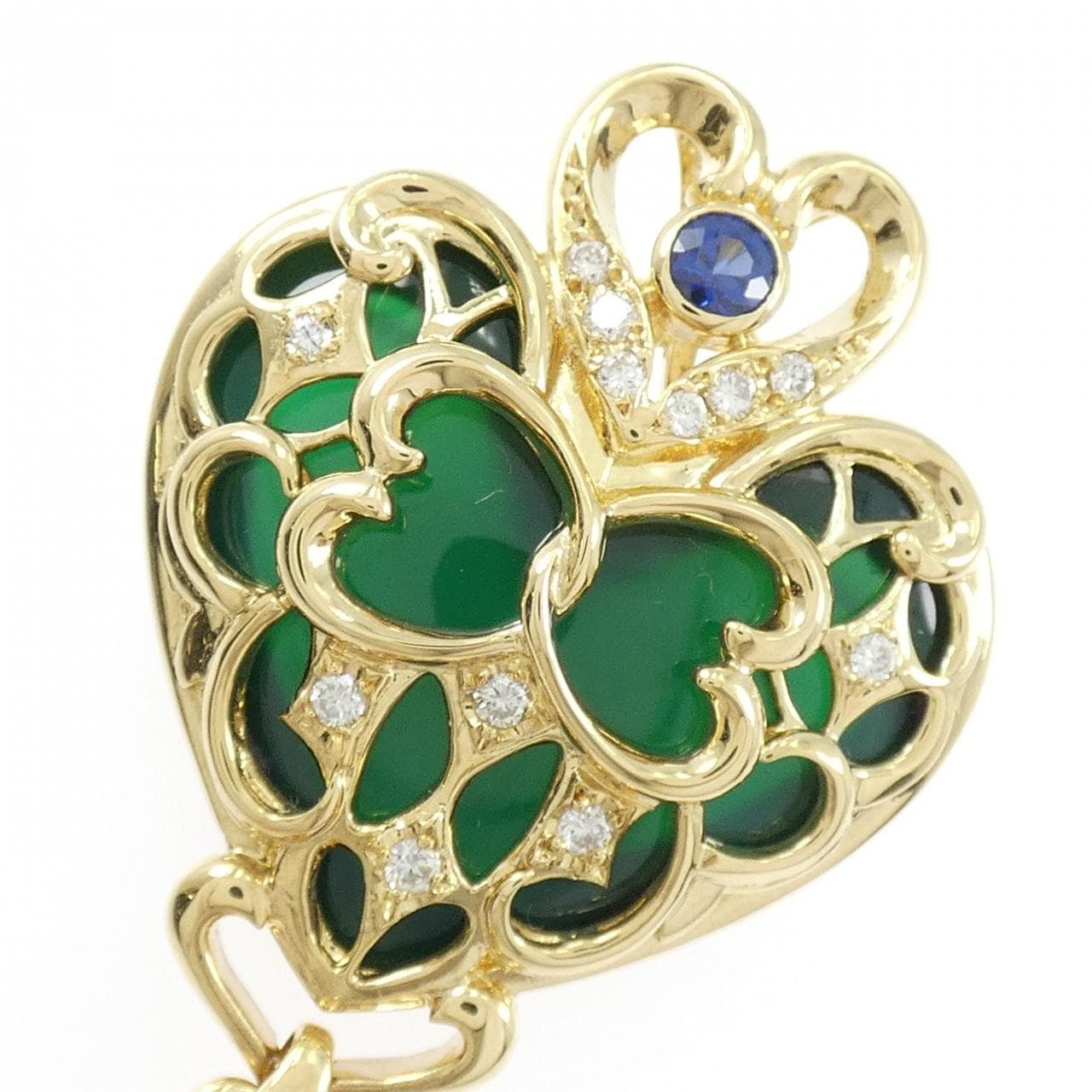 K18YG ハート カラーストーン ペンダント