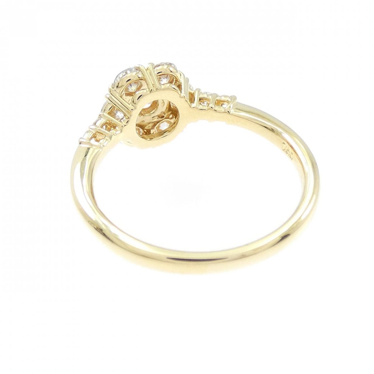 750YG花朵钻石戒指，0.75克拉