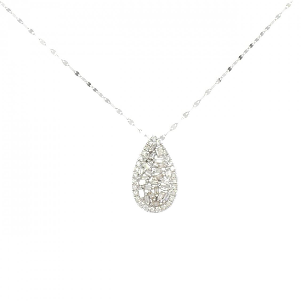 K18WG ダイヤモンド ネックレス 0.30CT