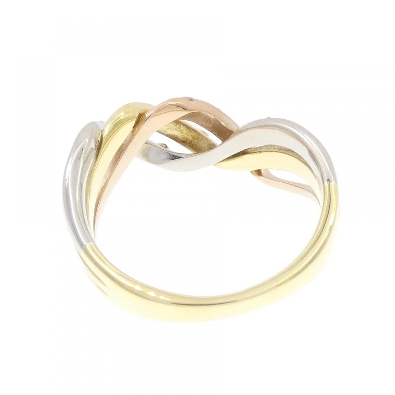 K18YG/PT900/K18PG ダイヤモンド リング 0.24CT