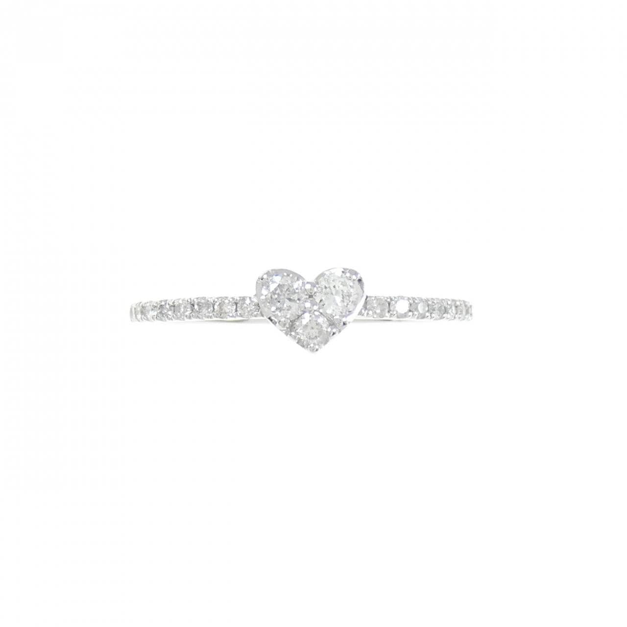 K18WG 心形钻石戒指 0.21CT
