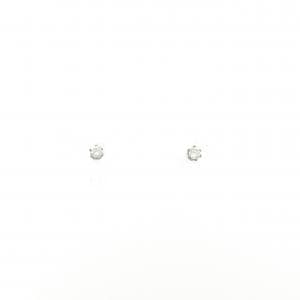 K14WG ソリティア ダイヤモンド ピアス 0.04CT