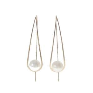 アガット 淡水パール ピアス 8.1mm