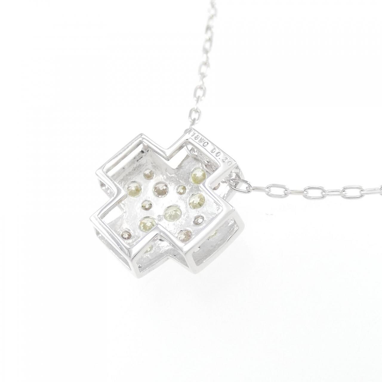 K18WG クロス ダイヤモンド ネックレス 0.30CT