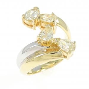 K18YG/K18WG ダイヤモンド リング 1.42CT