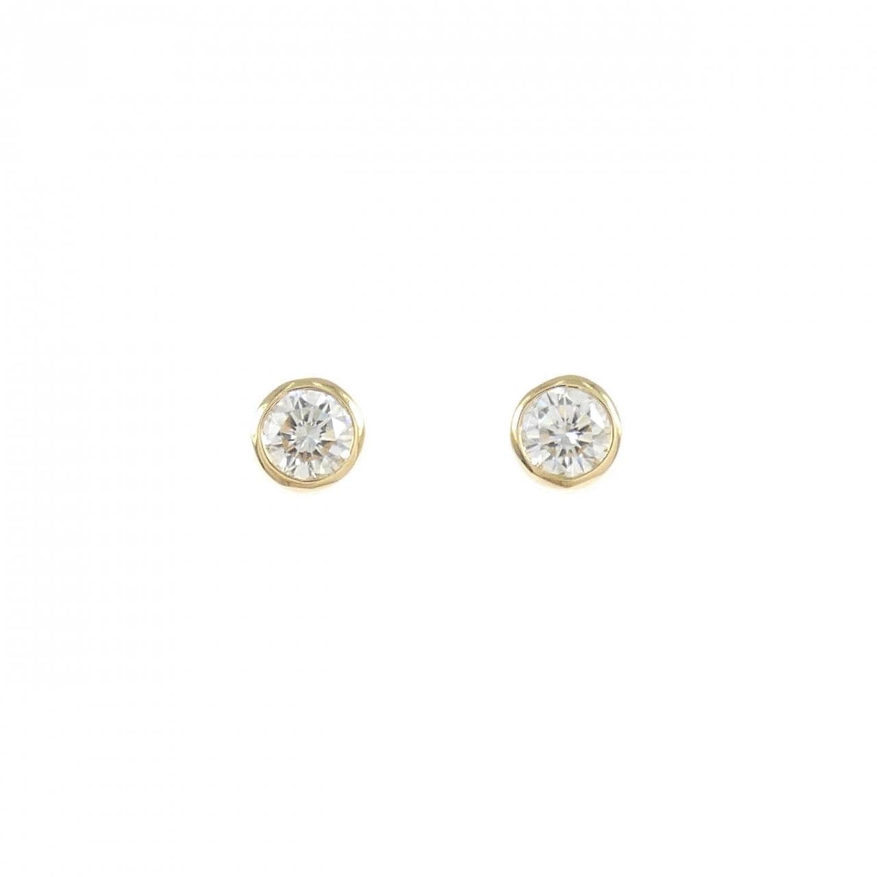 K18YG ソリティア ダイヤモンド ピアス 0.30CT