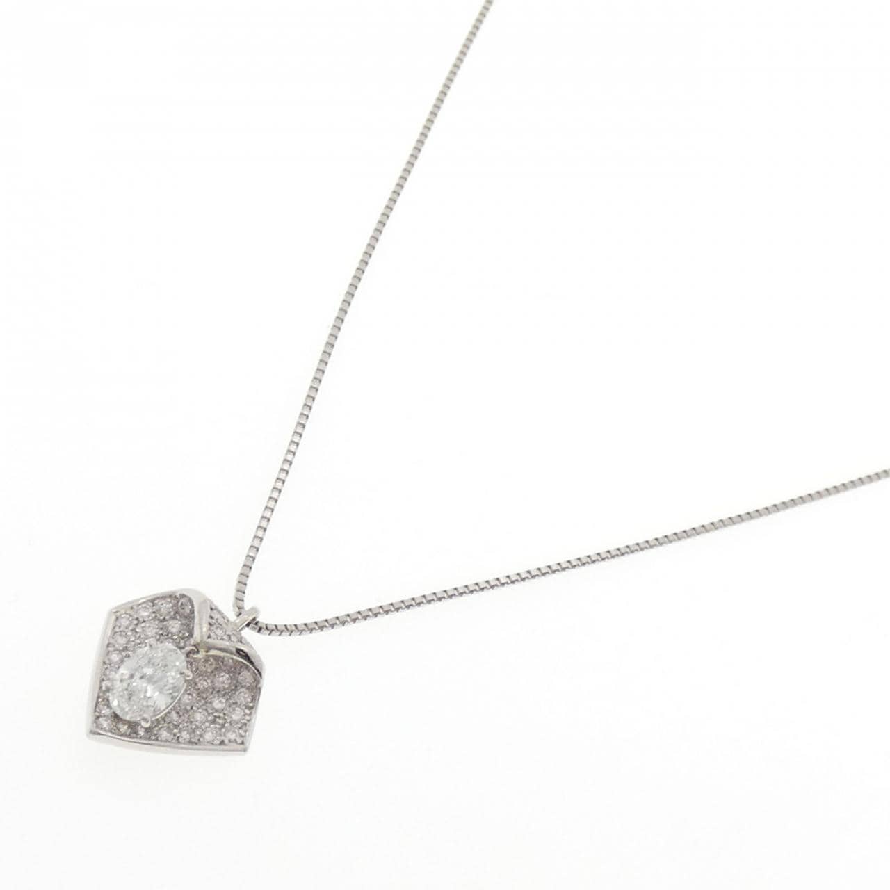 PT900/PT850 ダイヤモンド ネックレス 0.808CT F SI1 オーバルカット