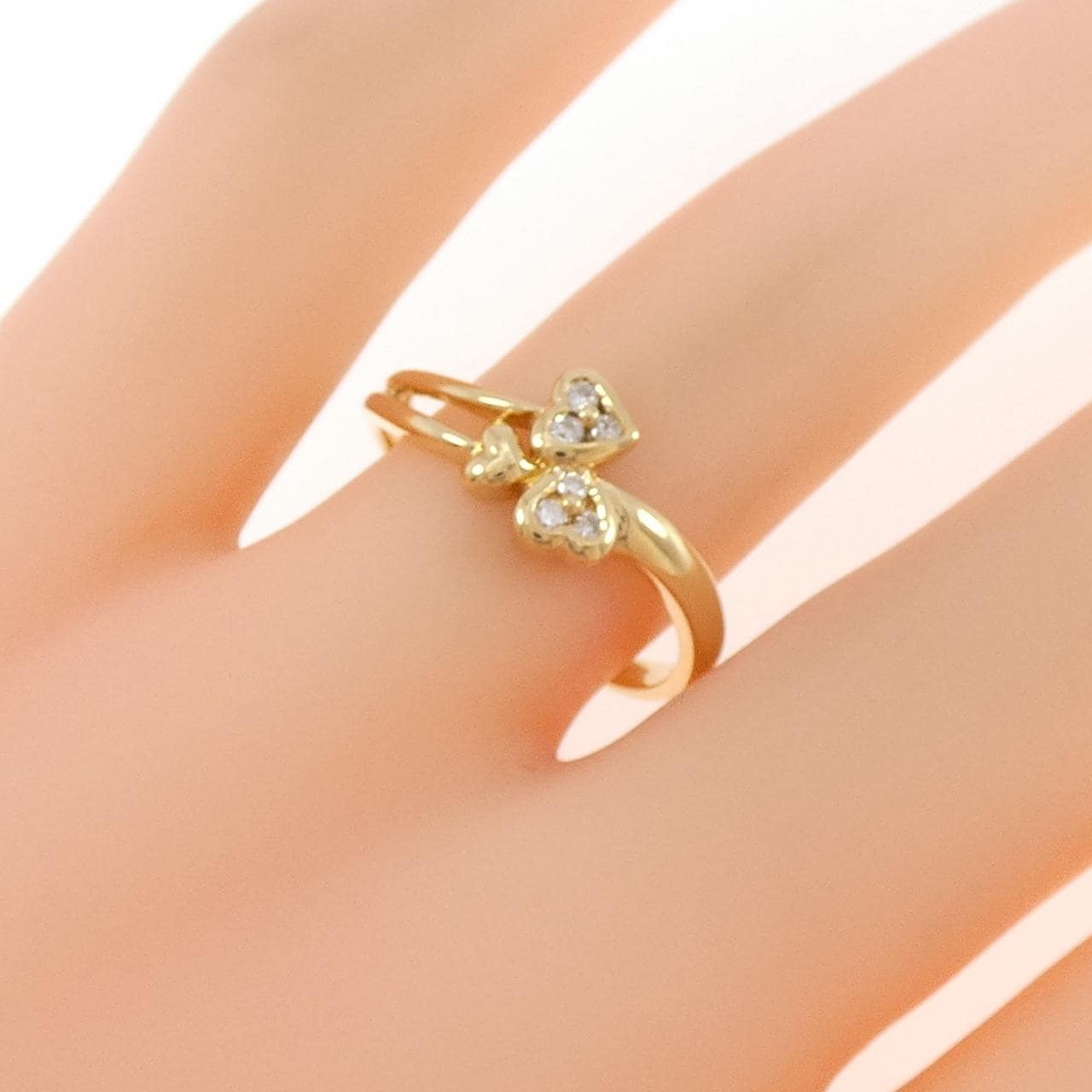 K18YG ハート ダイヤモンド リング 0.09CT