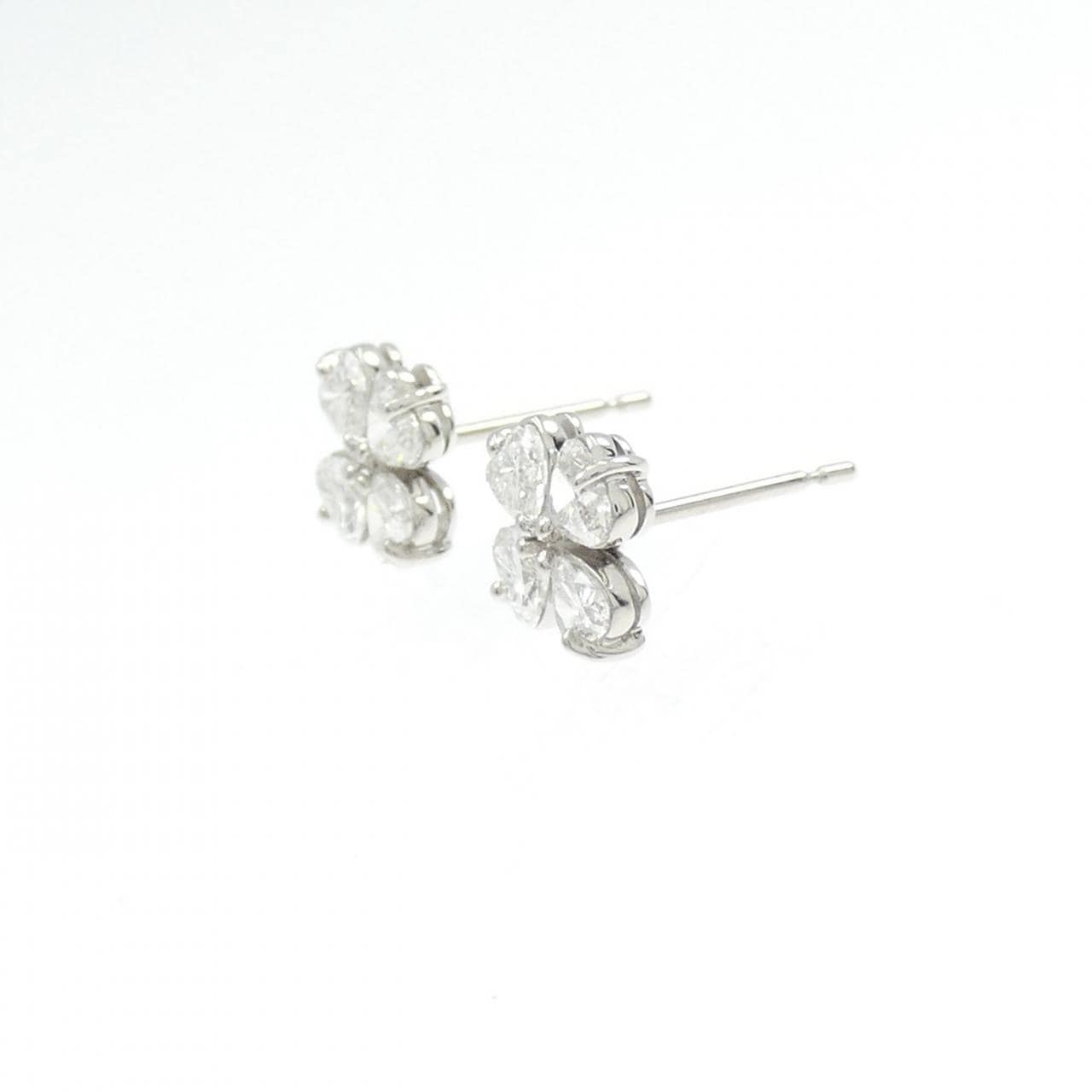 PT900 ダイヤモンド ピアス 0.531CT 0.531CT F VVS1-VS1 ハートシェイプ