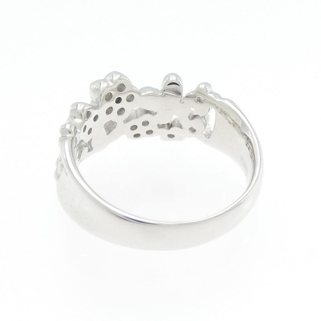 K18WG フラワー×バタフライ ダイヤモンド リング 0.20CT