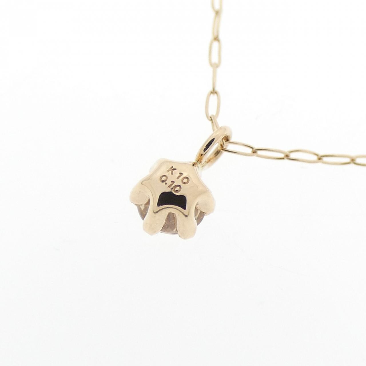 K10YG Solitaire Diamond Necklace 0.10CT