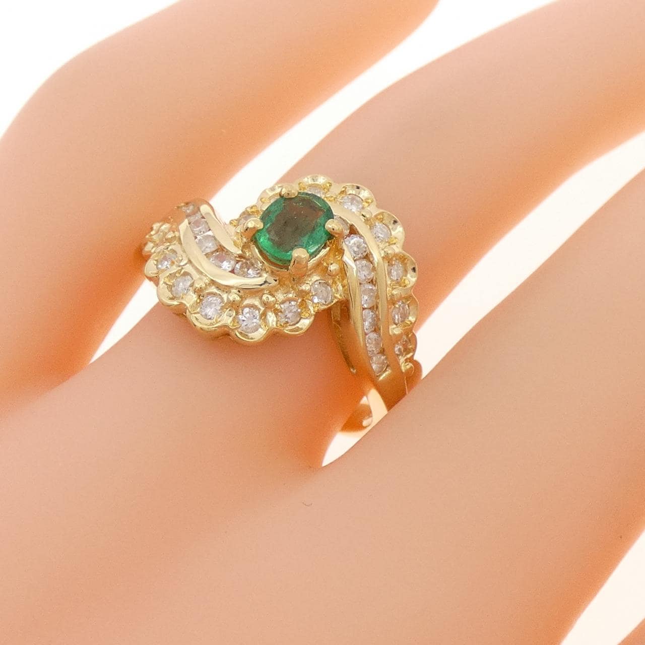 K18YG エメラルド リング