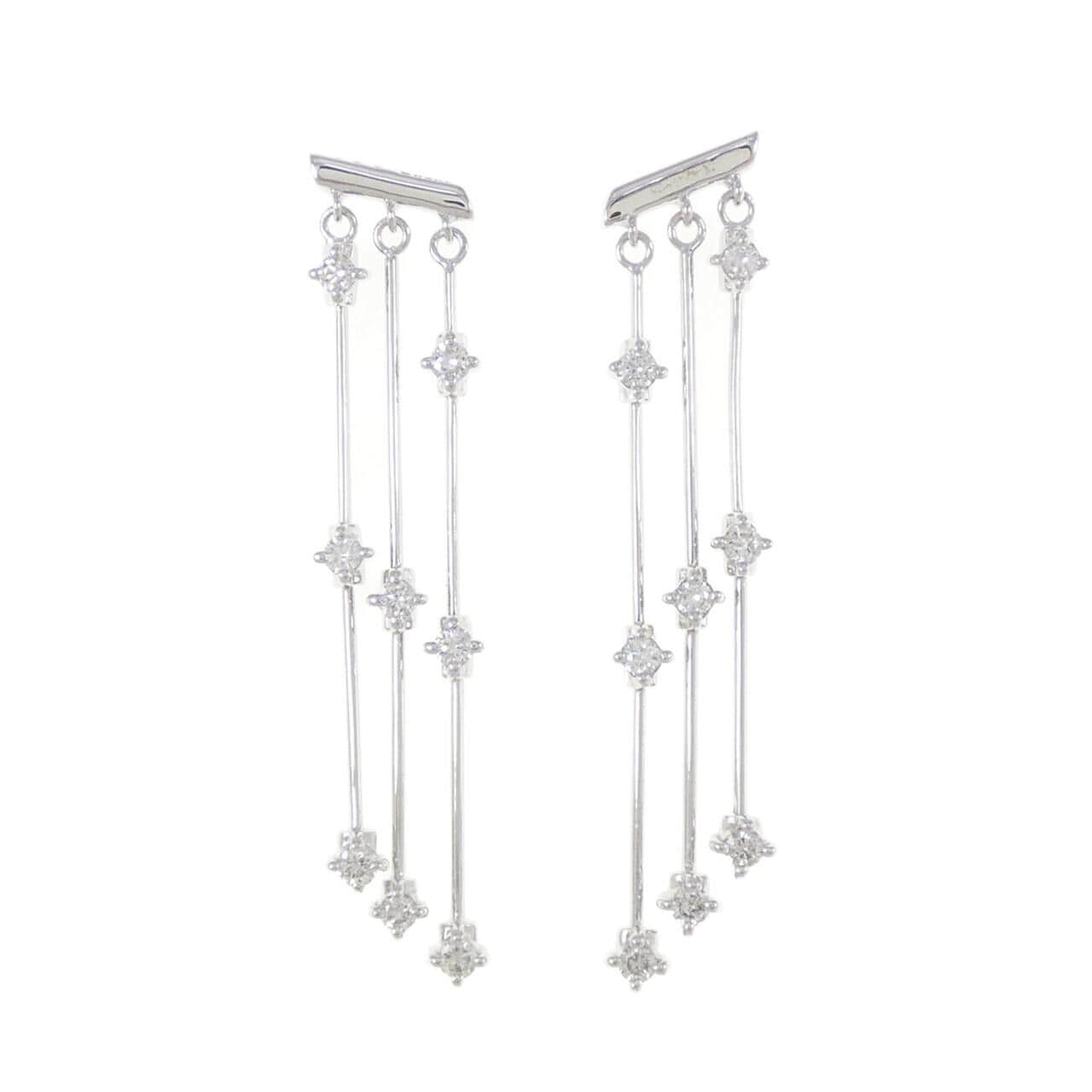 K18WG ダイヤモンド ピアス 0.50CT