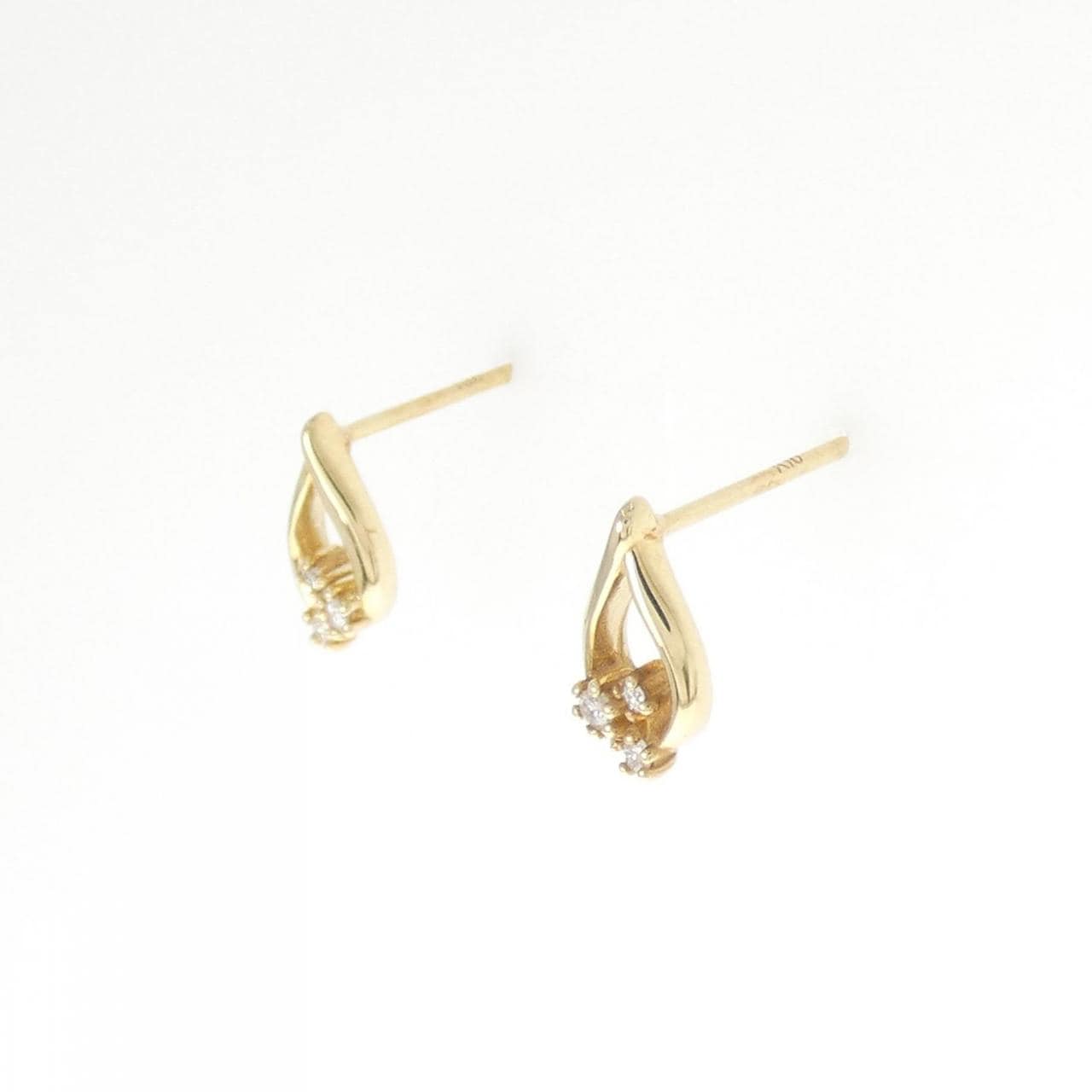 【新品】K10YG ダイヤモンド ピアス 0.04CT