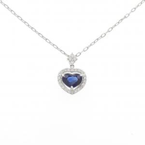 PT900/PT850 ハート サファイヤ ネックレス 1.402CT
