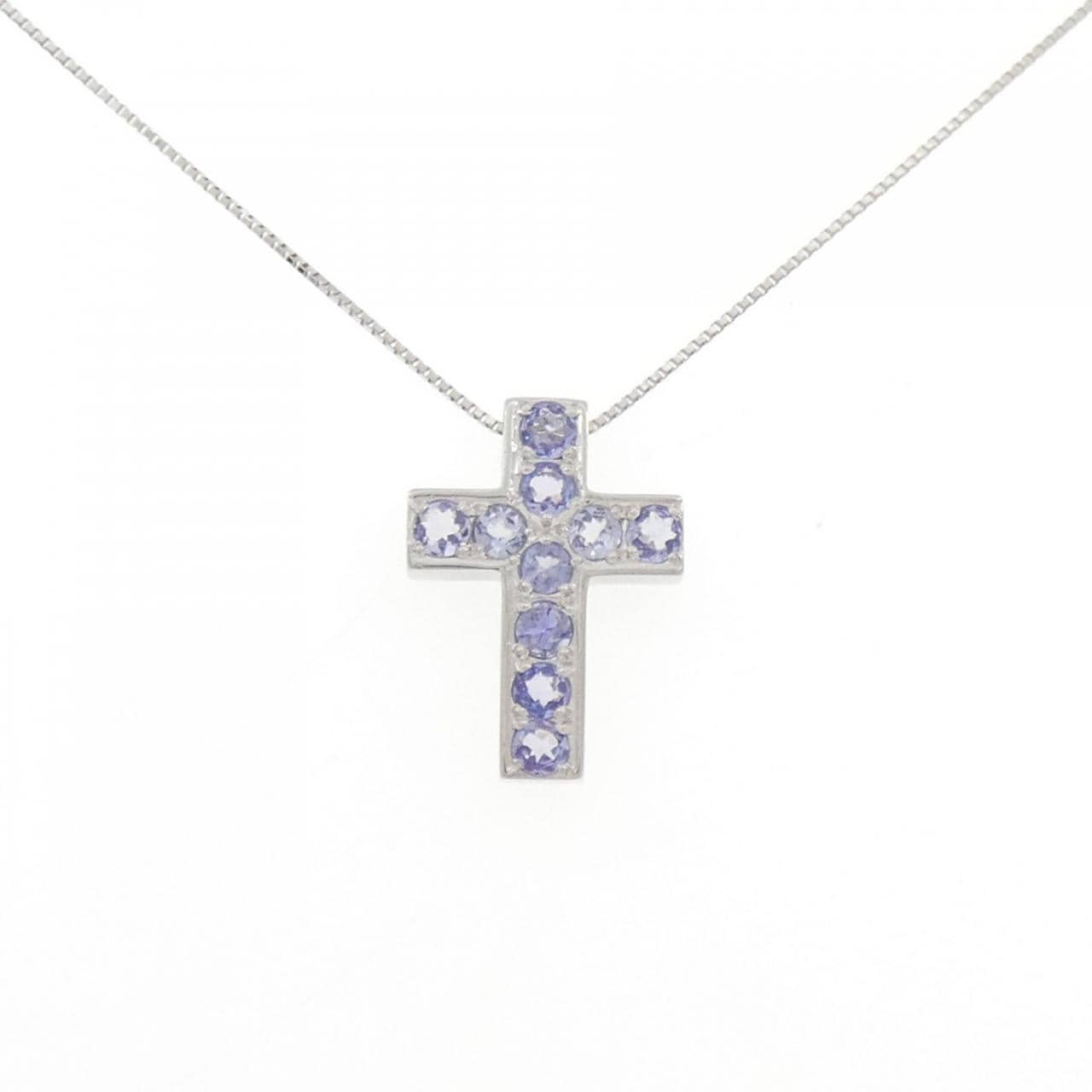 PT900/PT850 クロス タンザナイト ネックレス 0.92CT