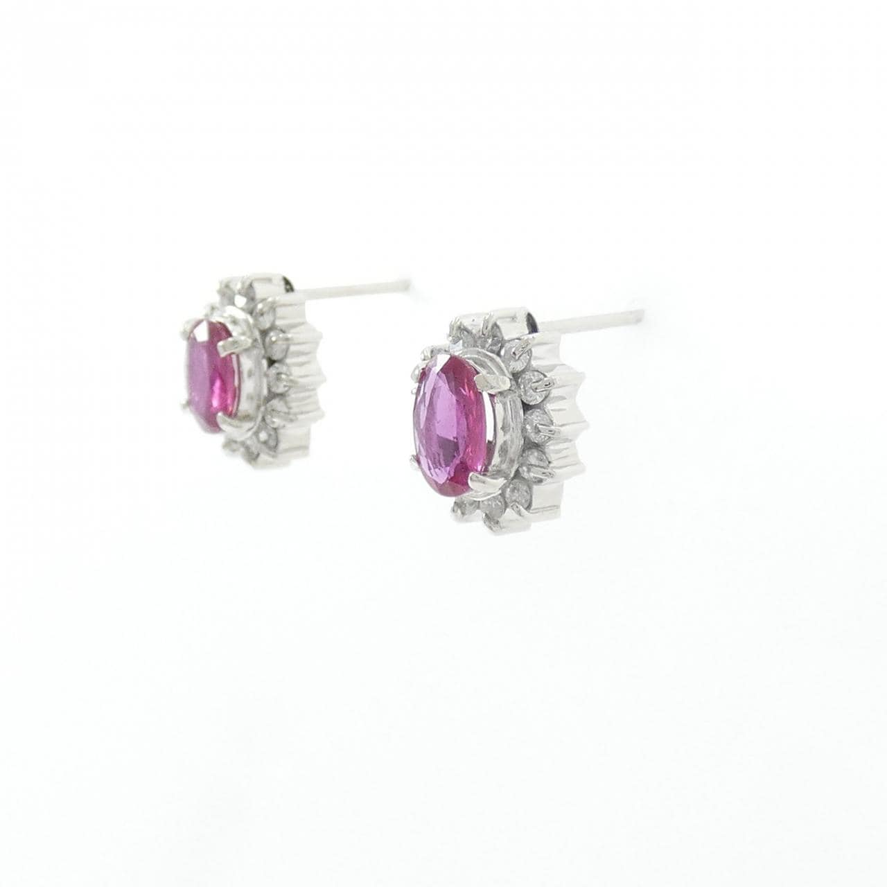 PT900 ルビー ピアス 0.76CT