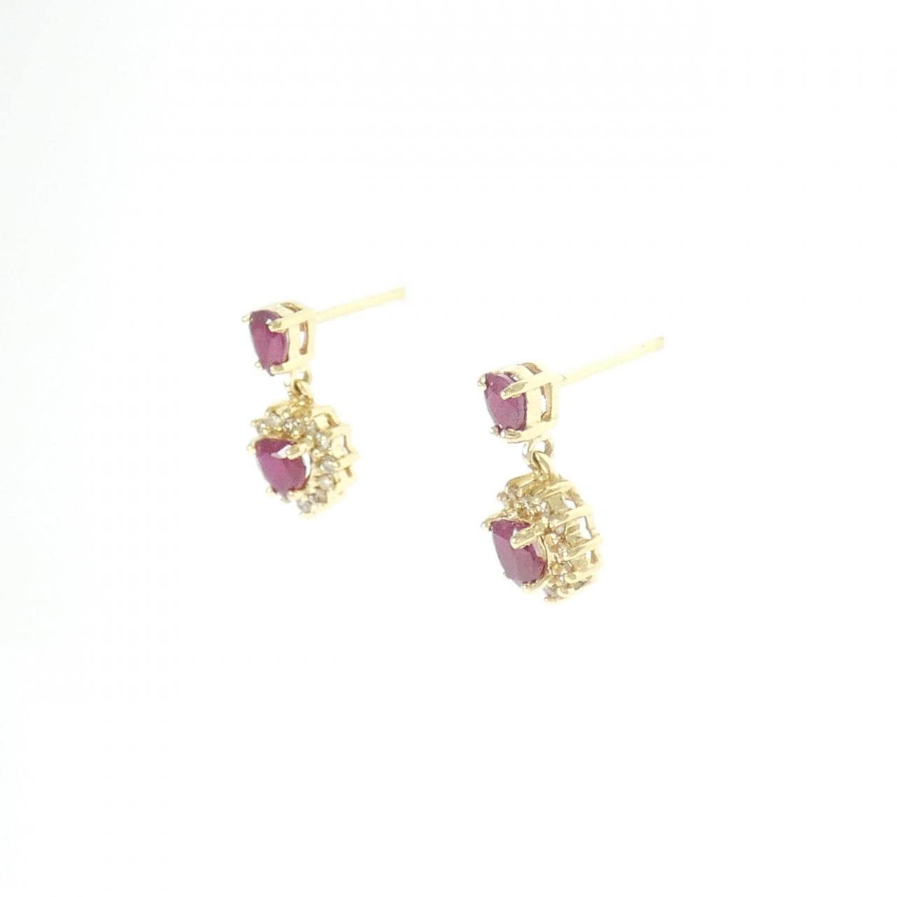 K18YG ルビー ピアス