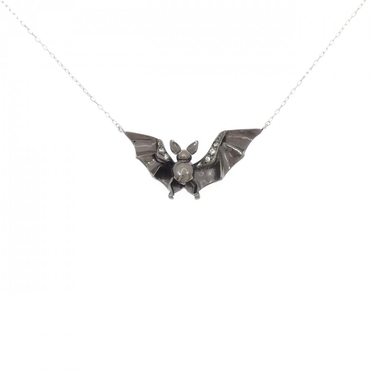 K18BG/K18WG コウモリ ダイヤモンド ネックレス 0.03CT