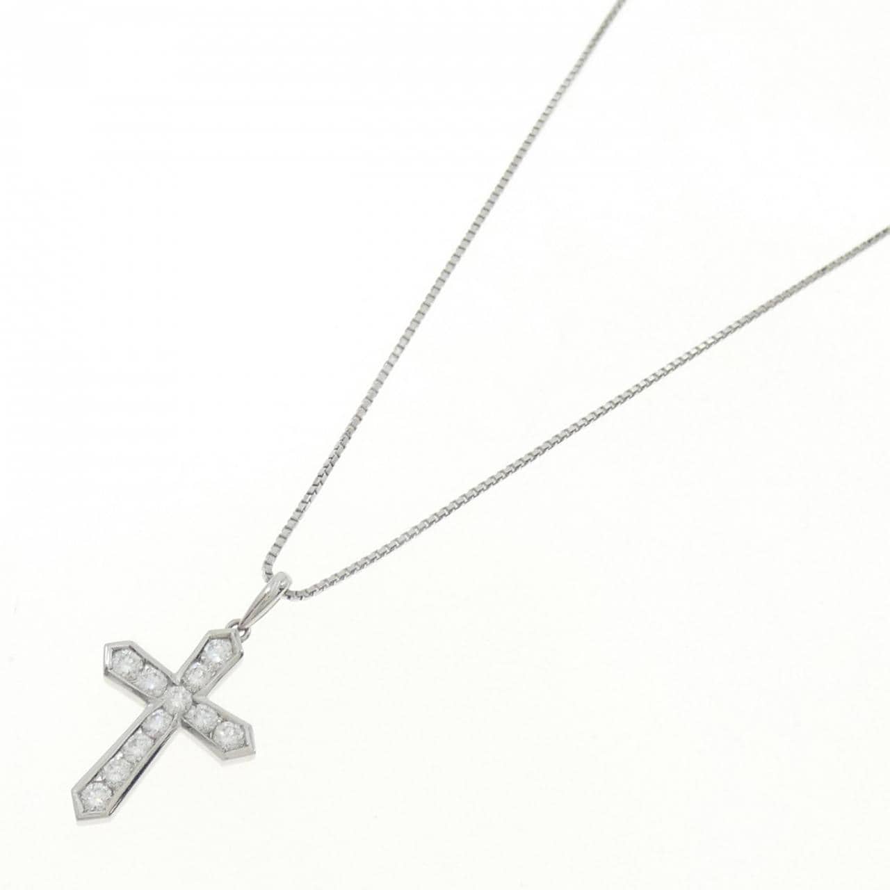 PT クロス ダイヤモンド ネックレス 0.53CT