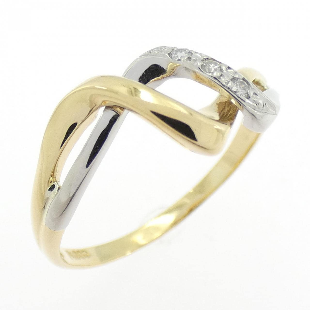 K18YG/PT900 ダイヤモンド リング 0.03CT