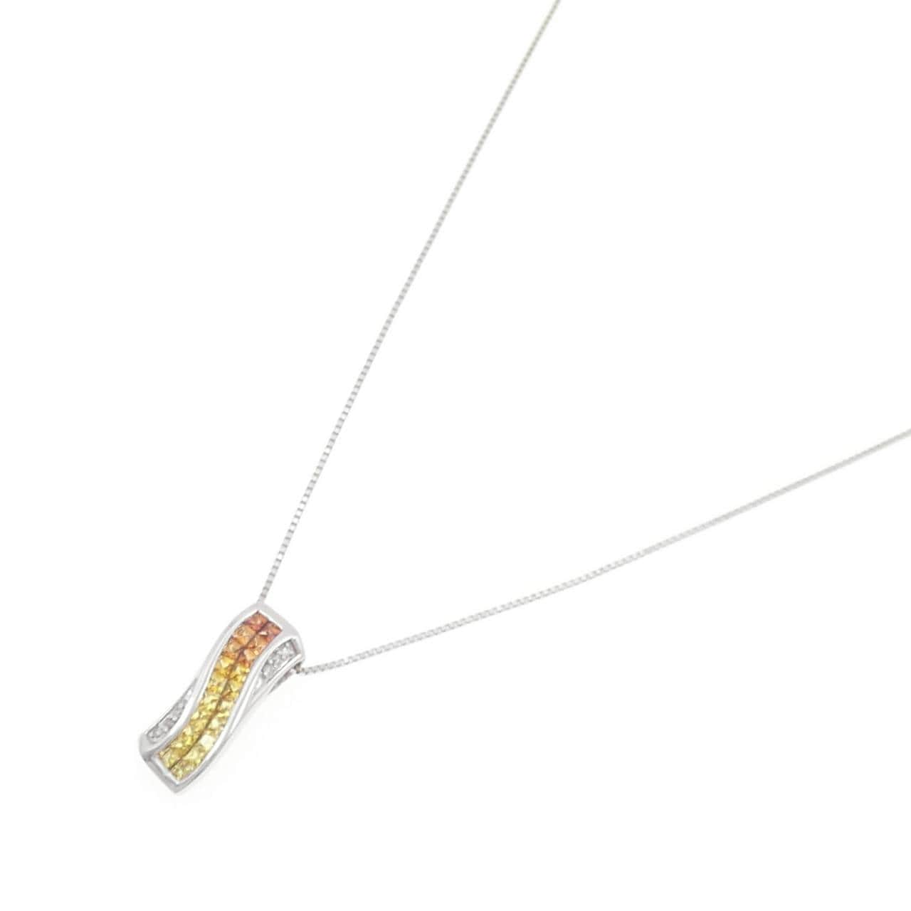 K18WG サファイヤ ネックレス 0.65CT