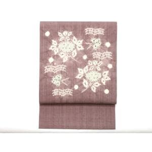[未使用品] 名古屋腰帶，紬紮染腰帶