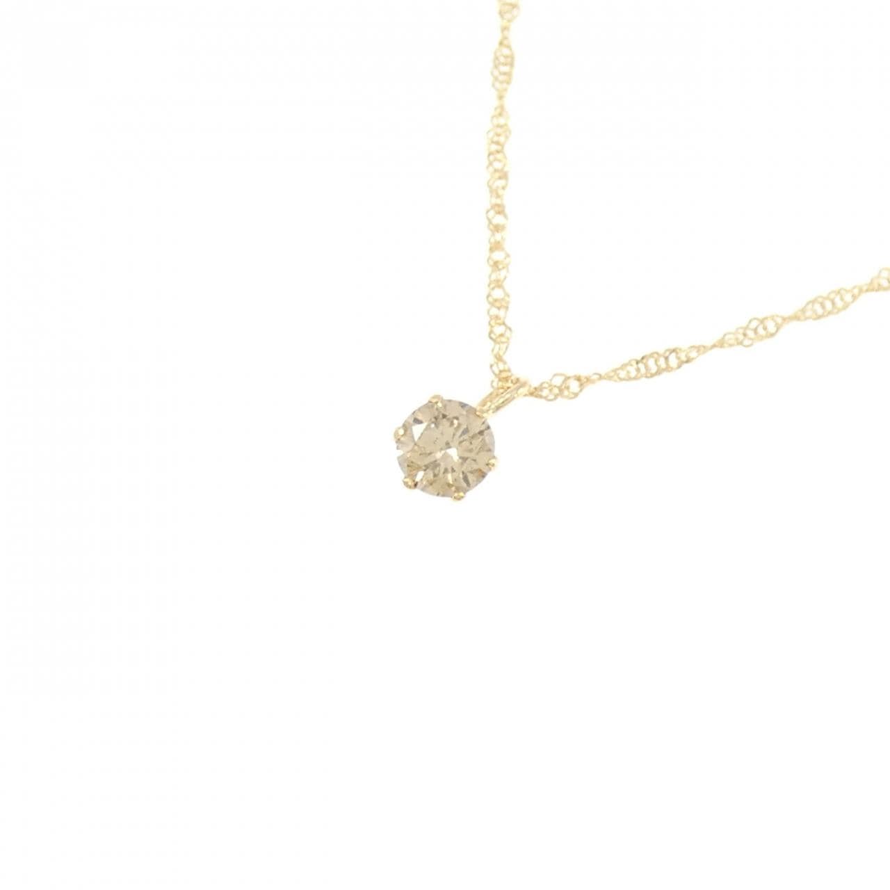 K18YG Solitaire Diamond Necklace 0.15CT