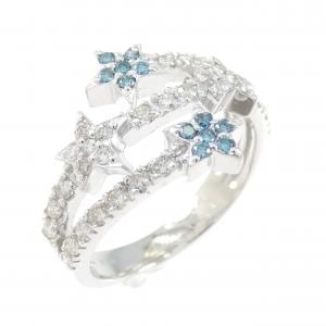 K18WG スター ダイヤモンド リング 0.09CT