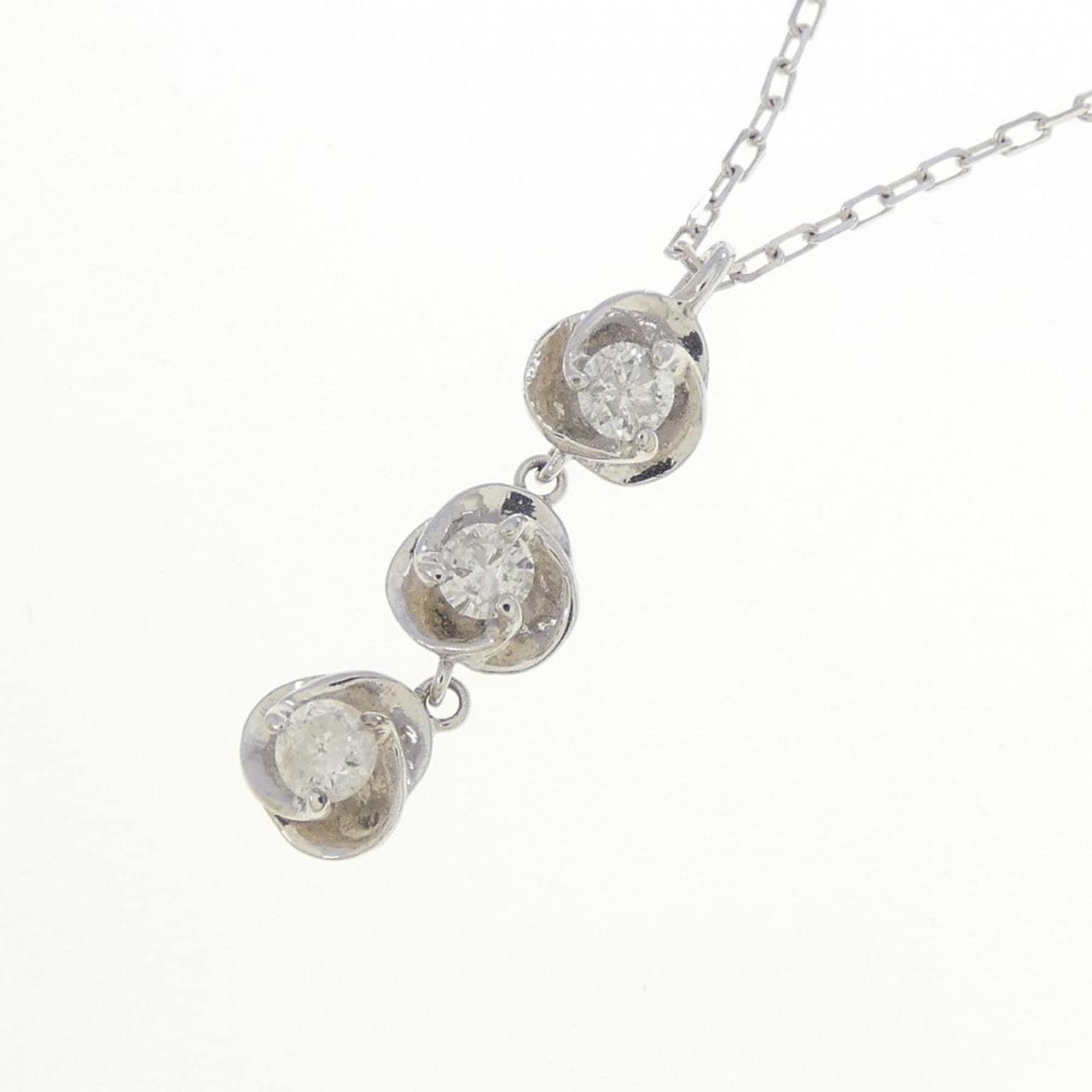 K10WG ダイヤモンド ネックレス 0.14CT