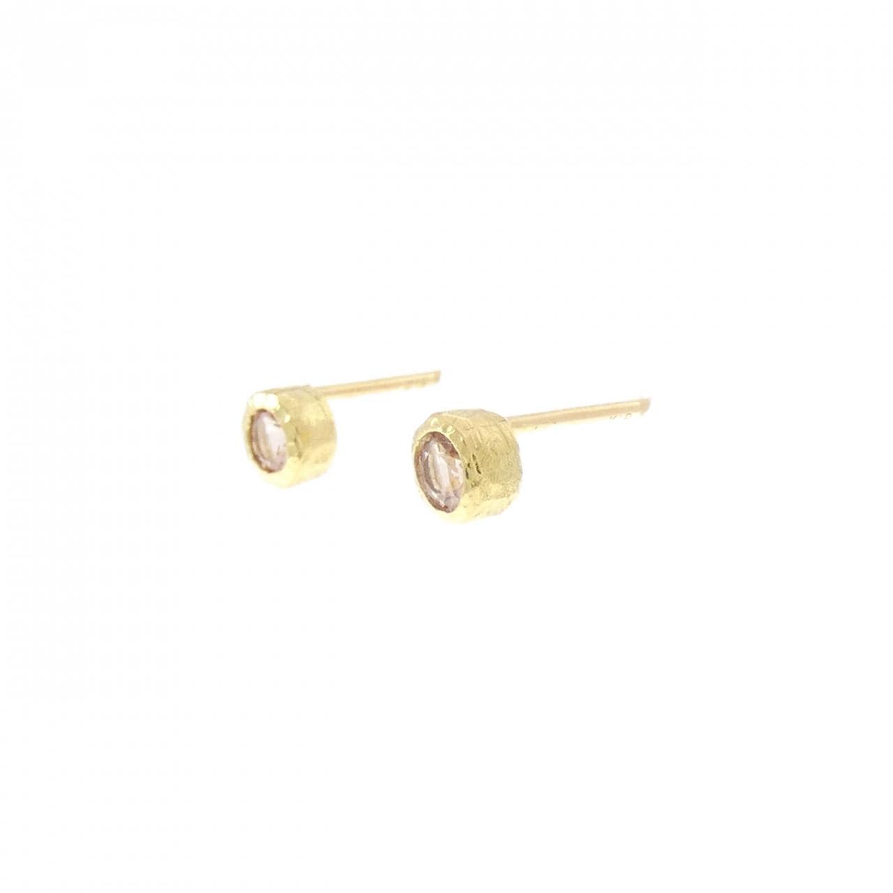 K18YG インペリアルトパーズ ピアス 0.26CT