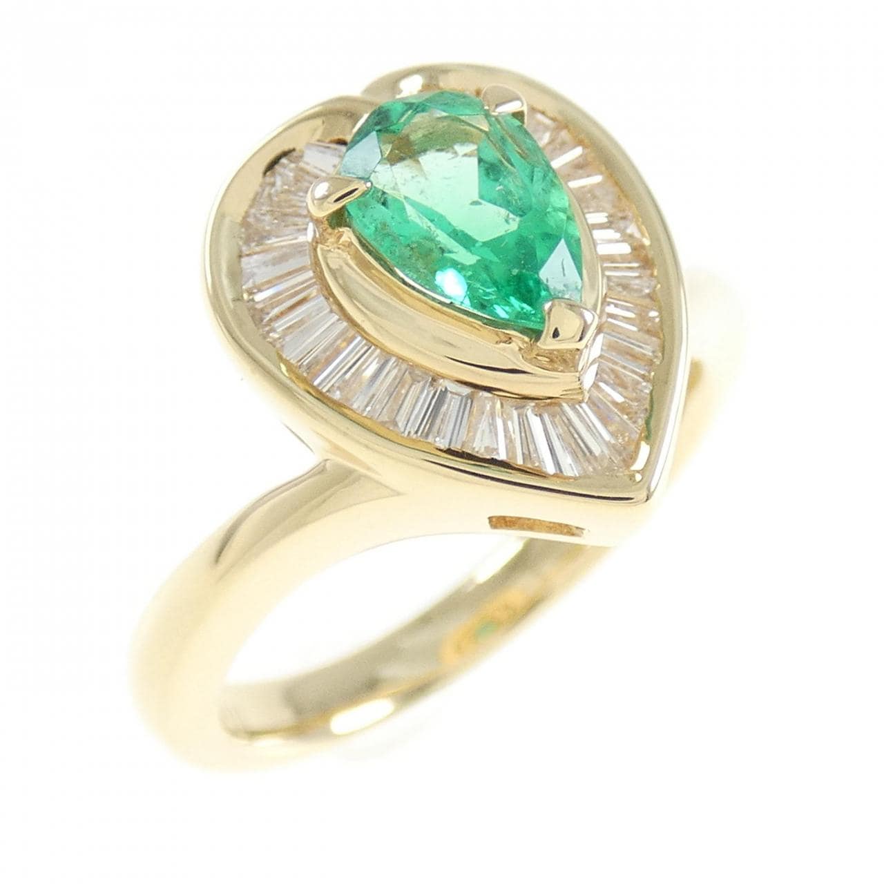 K18YG エメラルド リング 0.56CT