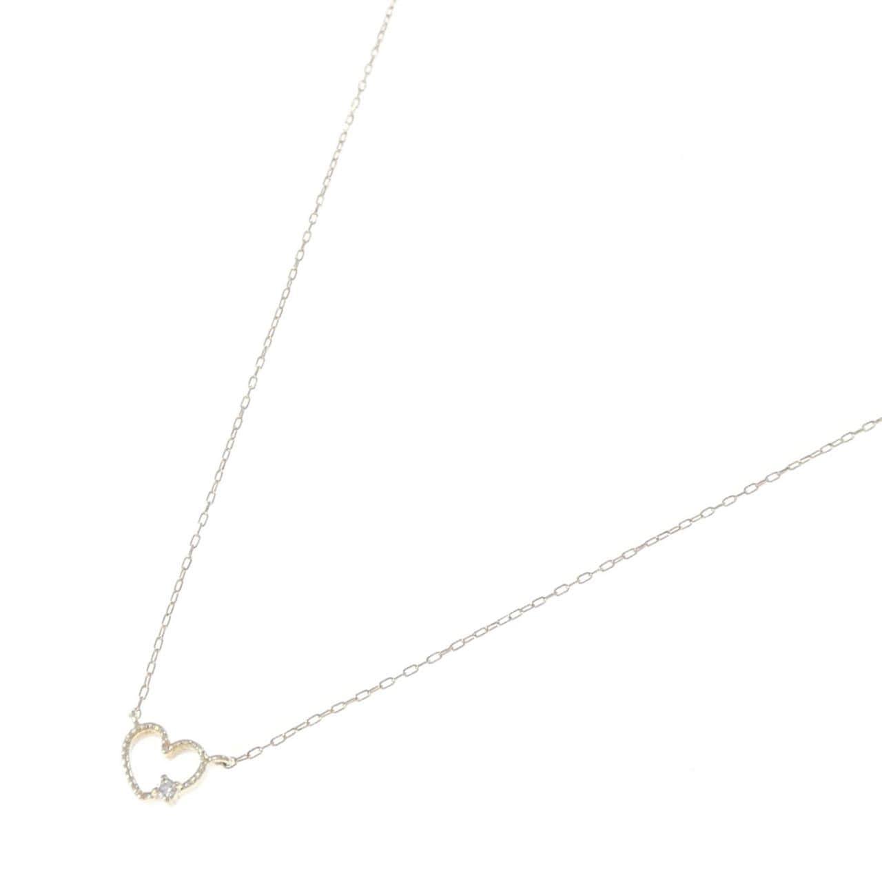 K10YG ハート ダイヤモンド ネックレス 0.01CT