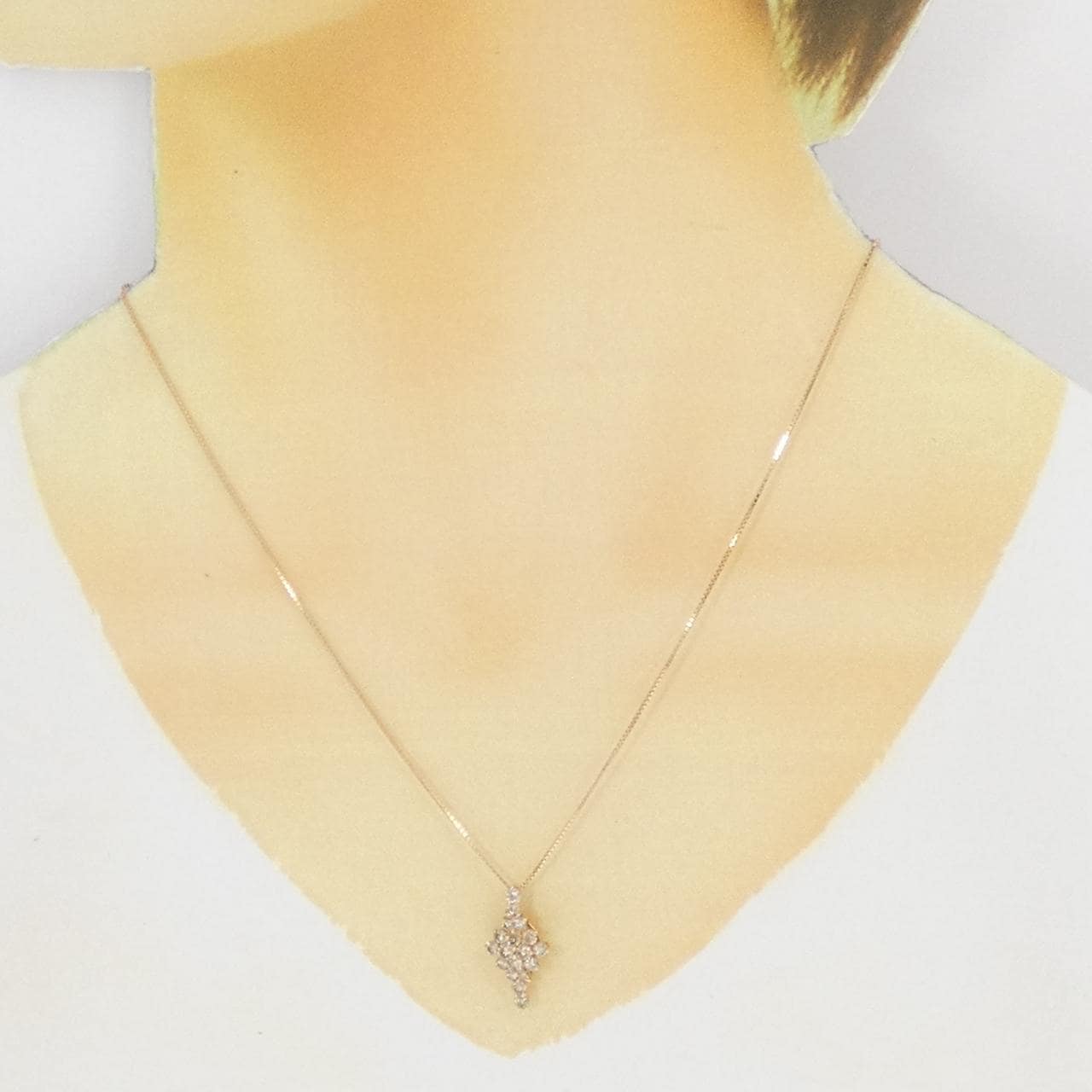 K18PG ダイヤモンド ネックレス 0.90CT