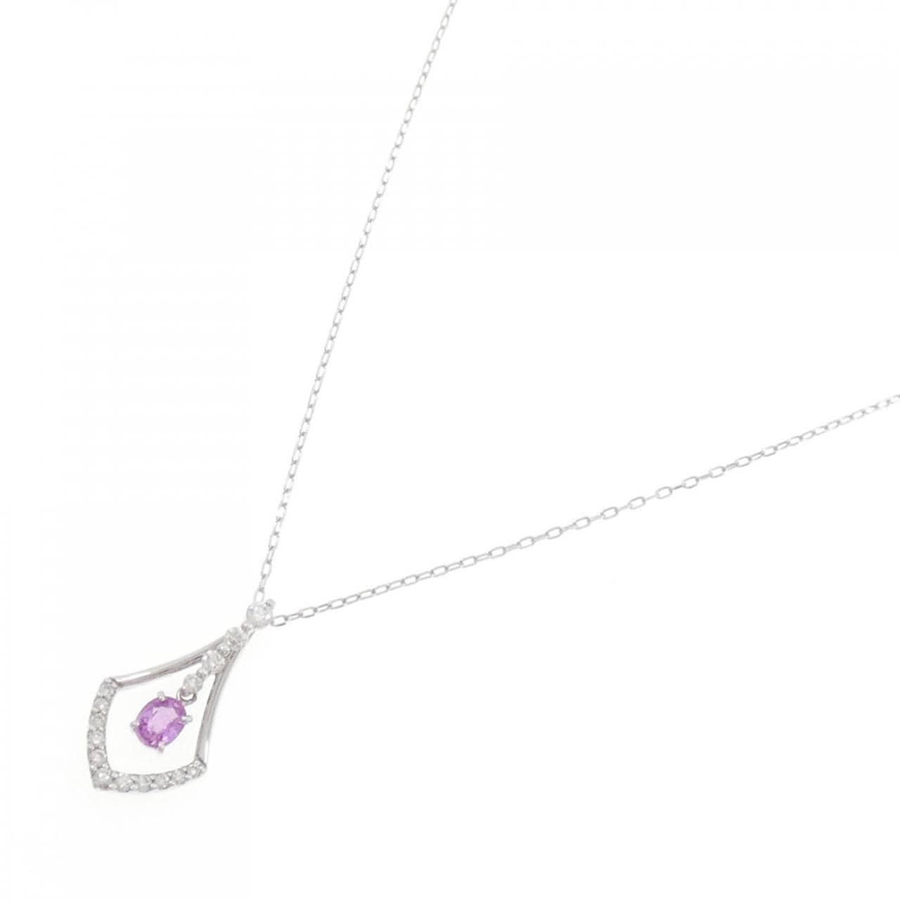 K18WG サファイヤ ネックレス 0.37CT