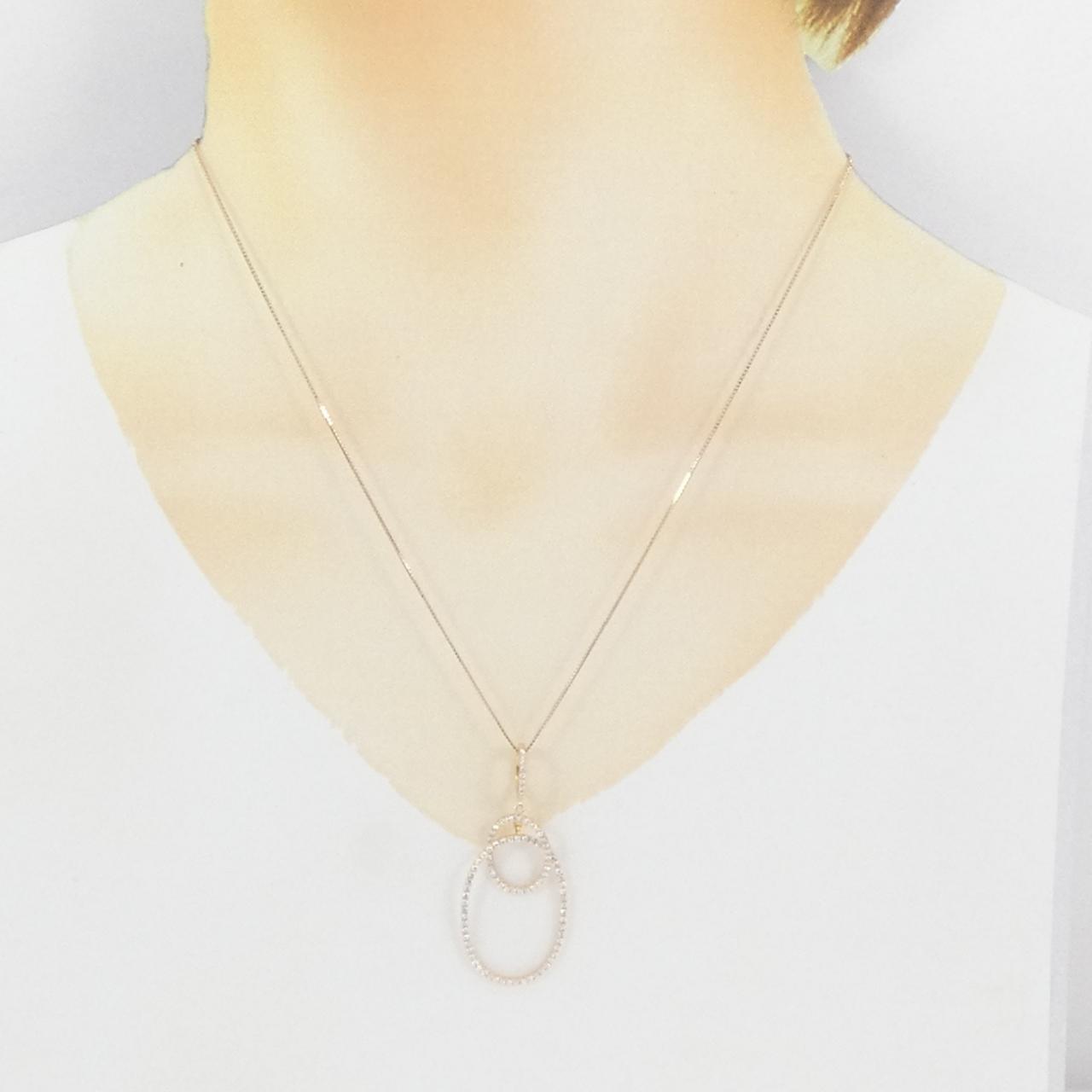 K18PG ダイヤモンド ネックレス 0.57CT