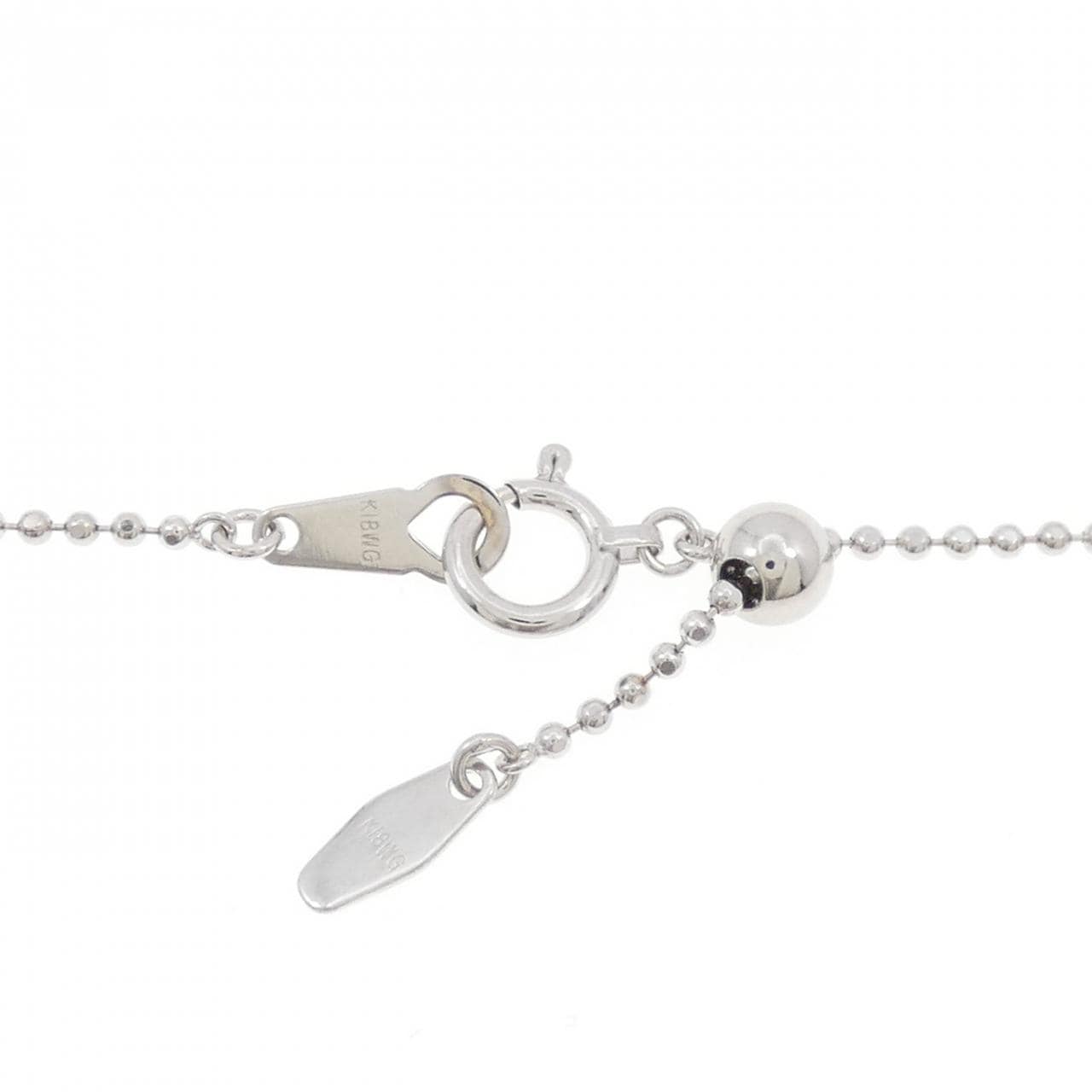 K18WG ボール チェーンネックレス