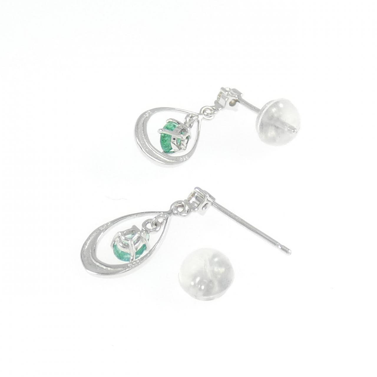 K18WG エメラルド ピアス 0.22CT