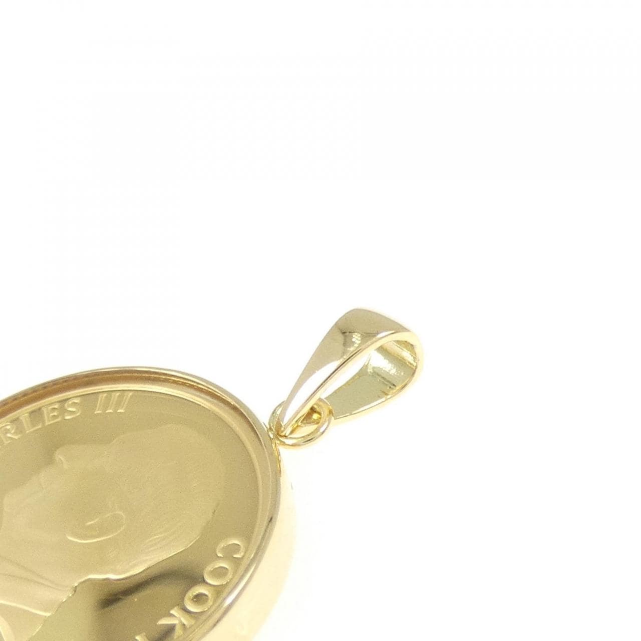 K18YG(枠) コイン ペンダント