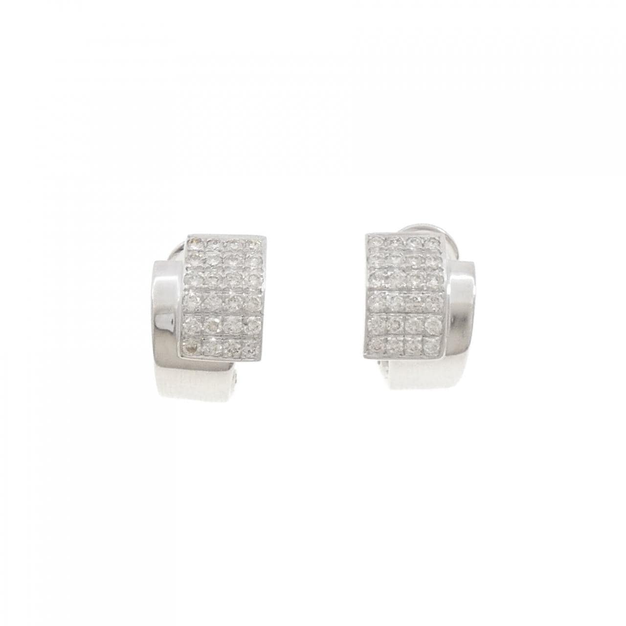 K18WG パヴェ ダイヤモンド ピアス/イヤリング 1.05CT