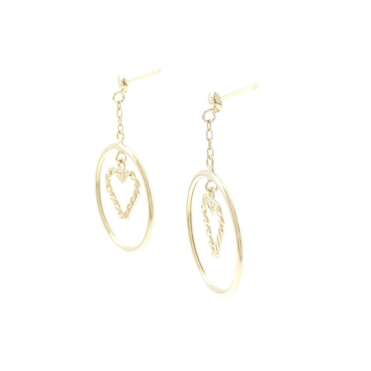 K18YG ハート ピアス