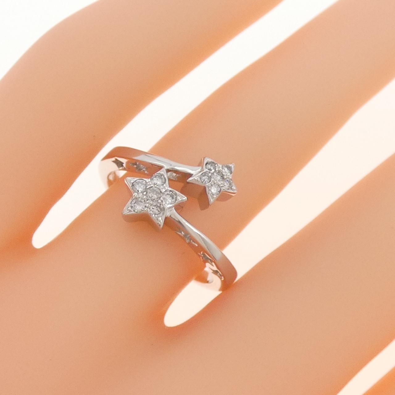 K18WG スター ダイヤモンド リング 0.15CT