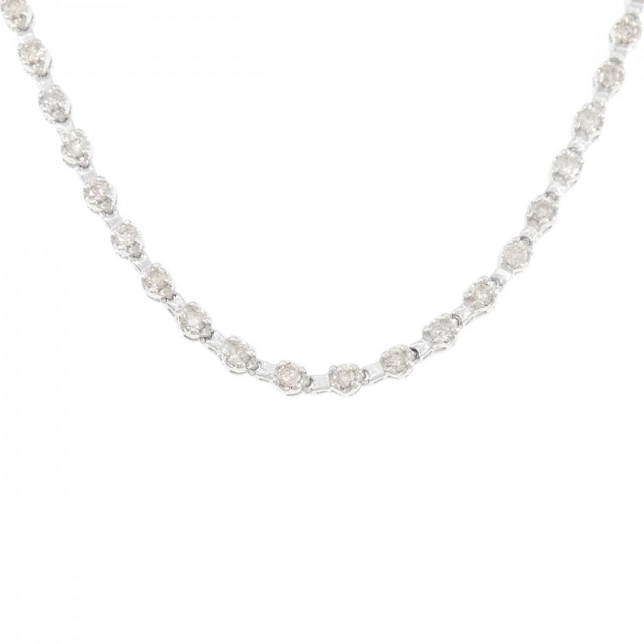 K18WG ダイヤモンド ネックレス 2.00CT